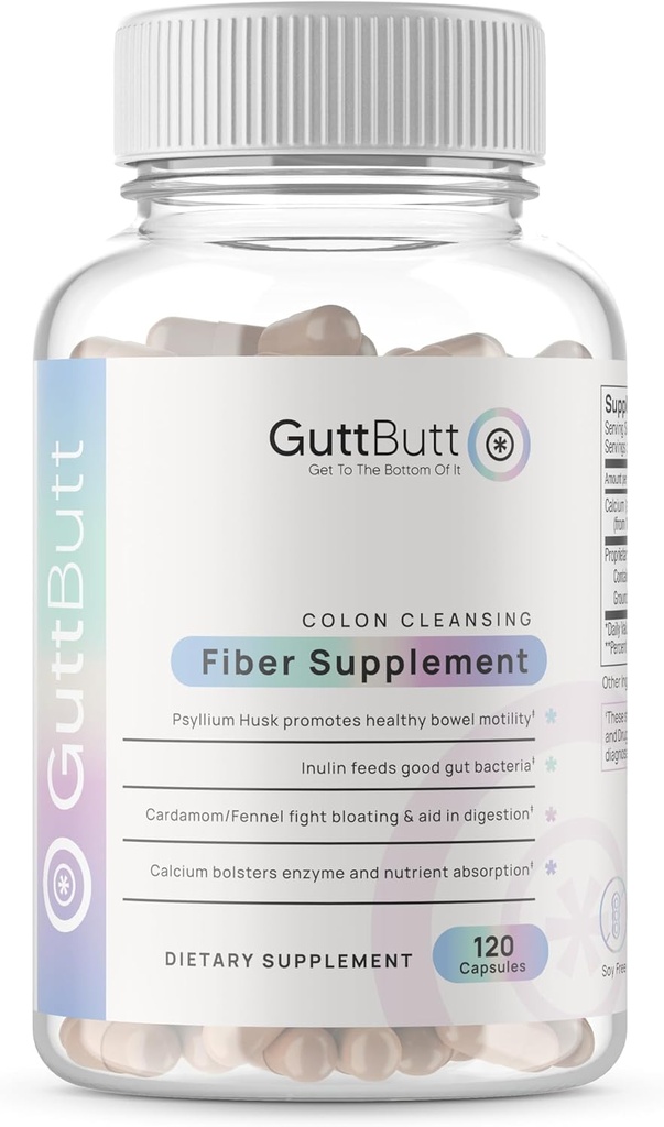 תוספי ניקוי טבעוניים | Helps Promote Digestive סדירות | Psyllium Husk, Inulin, Cardamom, Fennel Seed, Calcium Carbonate | Prorietary Formula | 120 קפסולות טבעוניות