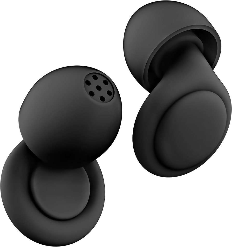 2 Noise מבטל את אוזניות האוזניים, Beinkap Sleep Earplugs with 12 Silicone Soft Reusable אוזניים Tips for Social Gatherings, Work, Sleep, Concerts, Parenting, שיחות, 28 dB Noise Reduction