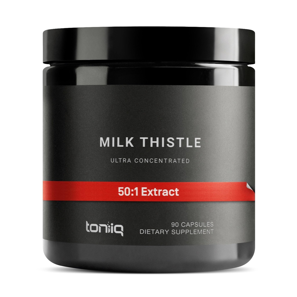 Toniiq Milk Thistle - Ultra High Potency 50:1 עם 80% Silymarin - ריכוז גבוה - מעבדה צד שלישי נבדק - 90 קפסולות