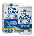 Vital Planet - Vitalora Ultra Daily Probiotic 60 מיליארד CFU, 60 Diverse Strains, 7 אורגני Prebiotics, Immune Support, Digestive Health Shelf Stable Probiotics לנשים וגברים 60 קפסולות
