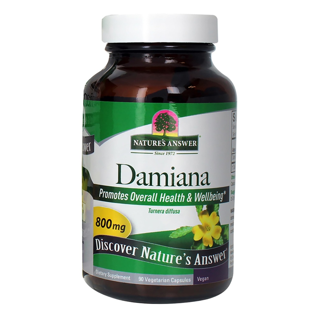 תשובתו של הטבע Damiana, 90 קפסולות צמחוניות (400 מ"ג לקפסולה)