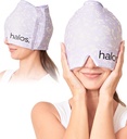 MyHalos® Migraine Relief Cap, 30% Thicker, 2X יותר Cooling Gel, Stays Colder for Longer, Form Fitting Ice Hat, Ice Pack Head Wrap הקלה, Tension Headache Cap (Violet)