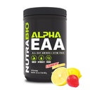 NutraBio Alpha EAA - All-Day Amino Acids לצמיחת שרירים ושיקום - Amino Acids חיוני עם nootropics & Fitogens- Full Spectrum EAA BCAA אבקת - 30 משרתים - Strawberry לימון לימון