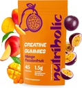 Creatine Monohydrate Gummies עבור גברים ונשים - Easy to Digest, טבעוני, Gluten-Free, non-GMO, 1.5g of Creatine per Gummy - 45ct (45 Count, Mo Passionפירות)