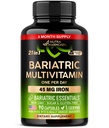 Bariatric Multivitamin - 45 מ"ג תוספת ברזל - מיוצר בארה"ב - עבור נשים וגברים - All-in-One, 21 ויטמינים חיוניים - תמיכה אולטרה סגול - חינם של סוכר, Gluten & Soy - 90 קפסולות, פעם דיילי
