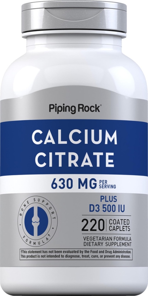Piping Rock Calcium Citrate עם ויטמין D3