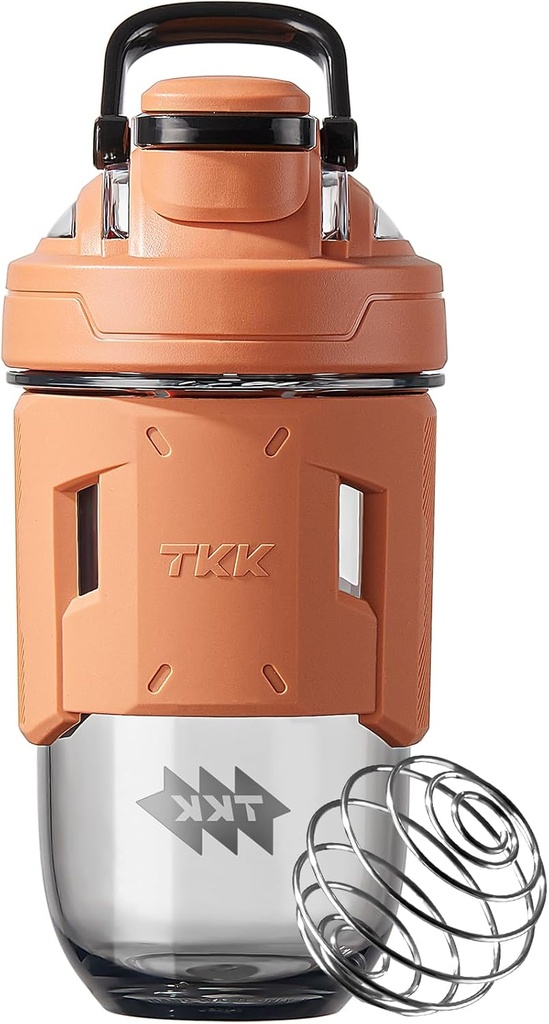 TKK 24oz חלבון Shaker בקבוק עם בללינג כדור, BPA חינם Tritan פלסטי, Leak-Proof, One-Touch Lid, Non-Slip Grip, ספורט & Fitness Use