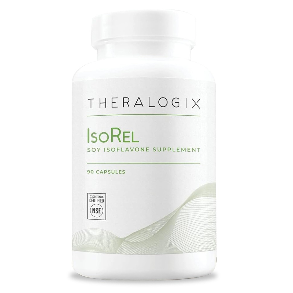 Theralogix IsoRel Whole Soybean לחלץ תוסף - 90 יום אספקה - תמיכה ב- Aid Hot Flashes - Prostate Health Support for Men - NSF Certified - 90 קפסולות