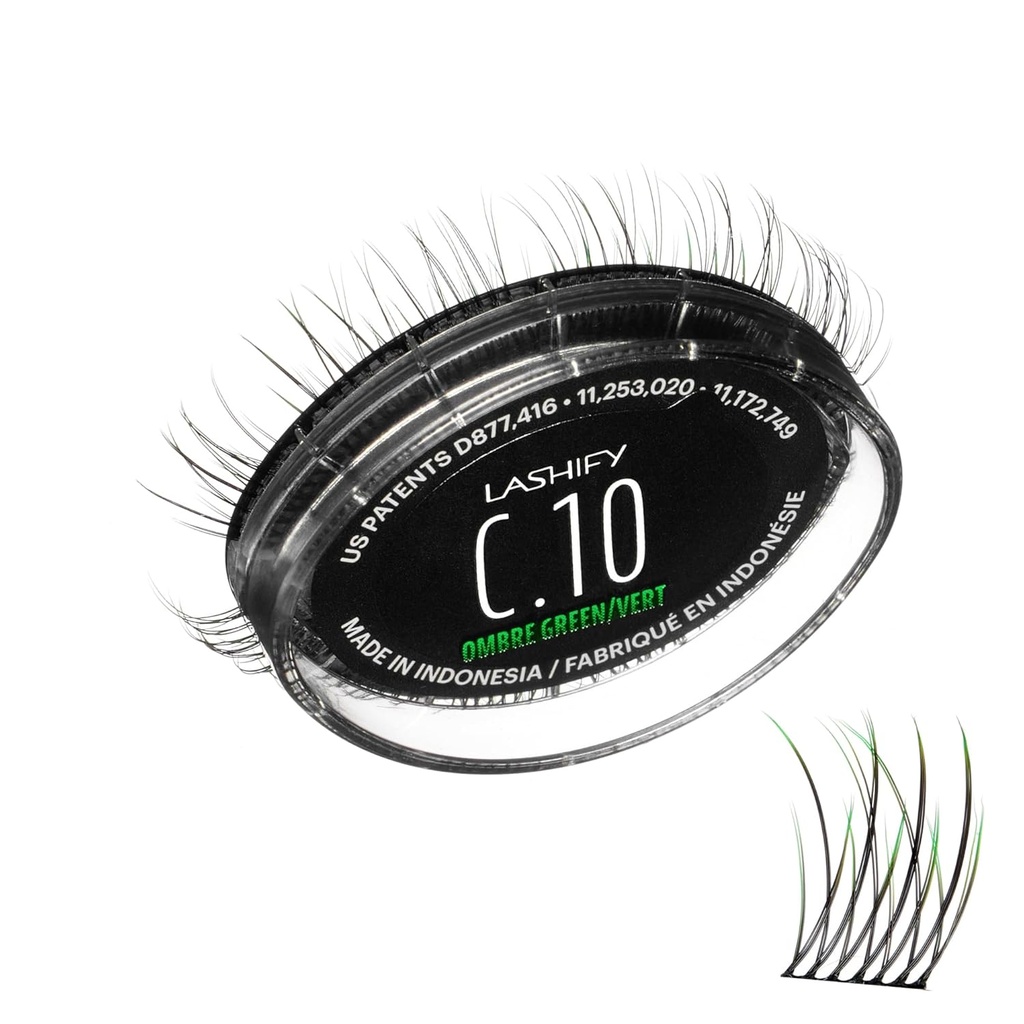 Lashify Curl 10mm Gossamer Eyelashs Refill in Ombre גרין, Easy DIY שקר Lashes עבור מראה טבעי