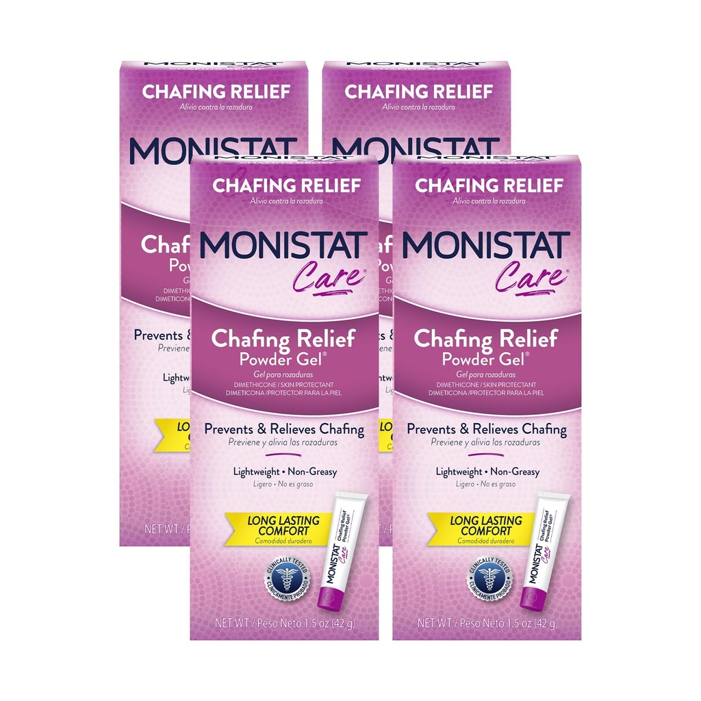 Monistat Chafing אבקת גל, הגנה לטווח ארוך על אזור ביקיני, Tגבהים ו Bra Lines, 1.5 Oz, Pack של 4
