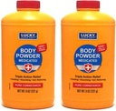 2 אבקת גוף PC Medicated 8 oz | 3 פעולה הקלה 100% Talc-Free | אבקת גוף עבור גוף Odor Sweat & Moisture | Medicated Protecting אבקה
