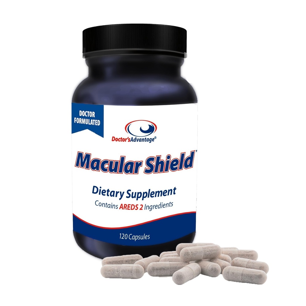 היתרונות של Doctor's Advantage Macular Shield eye ויטמינים 120 קפסולות | Lutein ו- Zeaxanthin תוספים עם AREDS 2® Ingredients for Macular Degeneration Support
