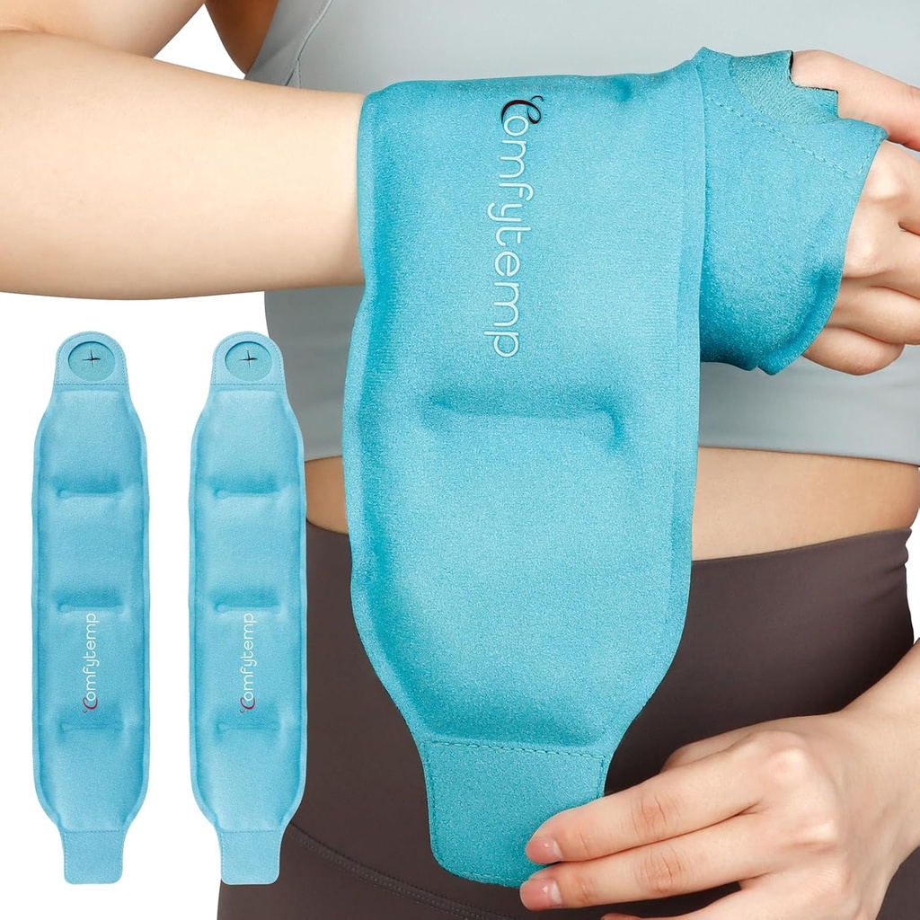חבילת Ice Pack Wrap for Carpal Tunnel Relief, 2 Packs, FSA Eligible, Gel Ice Packs for Injuries Reusable for Wrist Hand Pain, Hot Compress Brace, ניתוח פריטים לנשים נשים לנשים