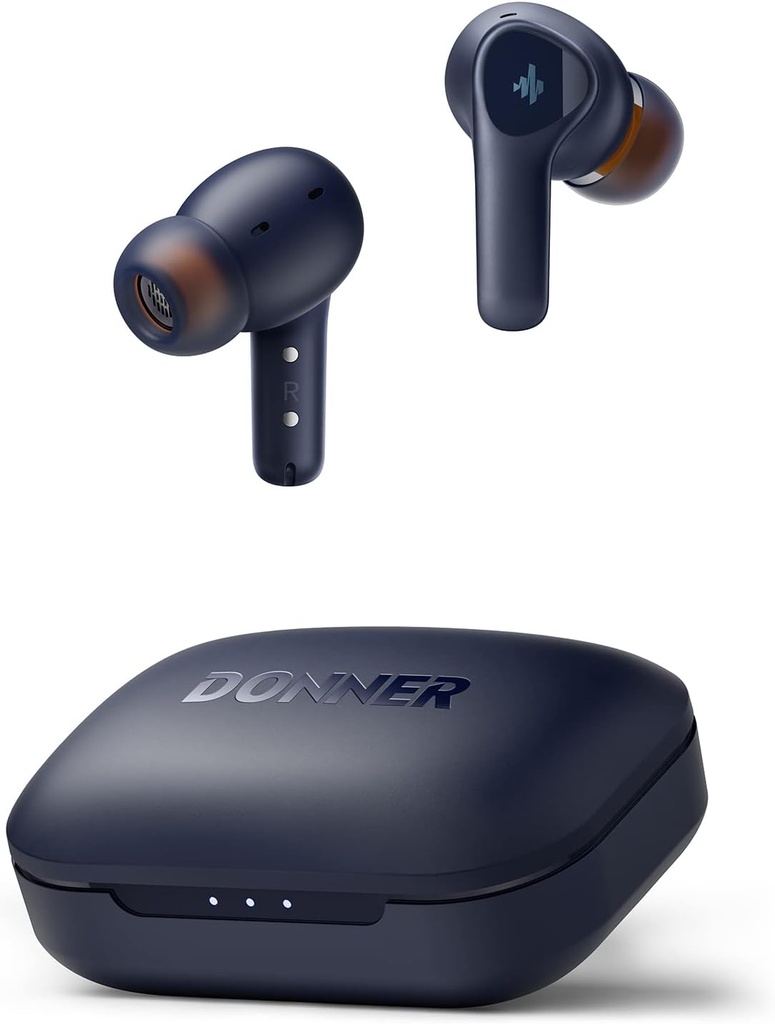 Donner Wireless Earbuds Noise בוטלה, Bluetooth 5.2 אוזניות עם ENC עבור Clear Calls, 12mm נהגים & Balanced Arבשל, App for Custom EQ, 32H Playtime, Fast Charging - Dobuds One, Blue