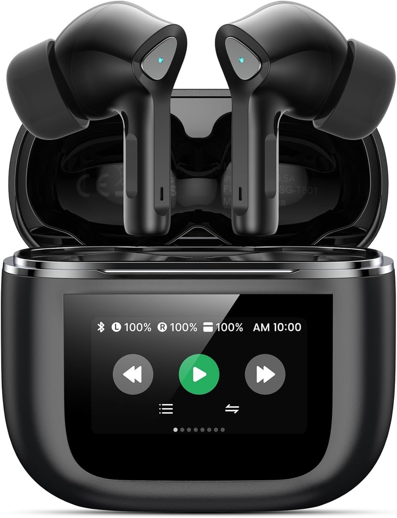 אוזניות אלחוטיות Bluetooth 5.3 אוזניות 50H Playtime Deep Bass Stereo אוזניים Buds עם Mic IPX7 משקל אור עמיד למים באוזניות עבור פד אנדרואיד / iOS טלפונים מתנות לנשים גברים