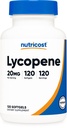 חומרים מזינים Lycopene (20 מ"ג) 120 Softgels - Gluten Free, non-GMO