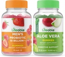 Proביוטיקה של גברים חיים 10 מיליארד + Aloe Vera, חניכיים בונדלה - גדול Tasting, ויטמין תוסף, Gluten Free, GMO חינם, Chewable Gummymy