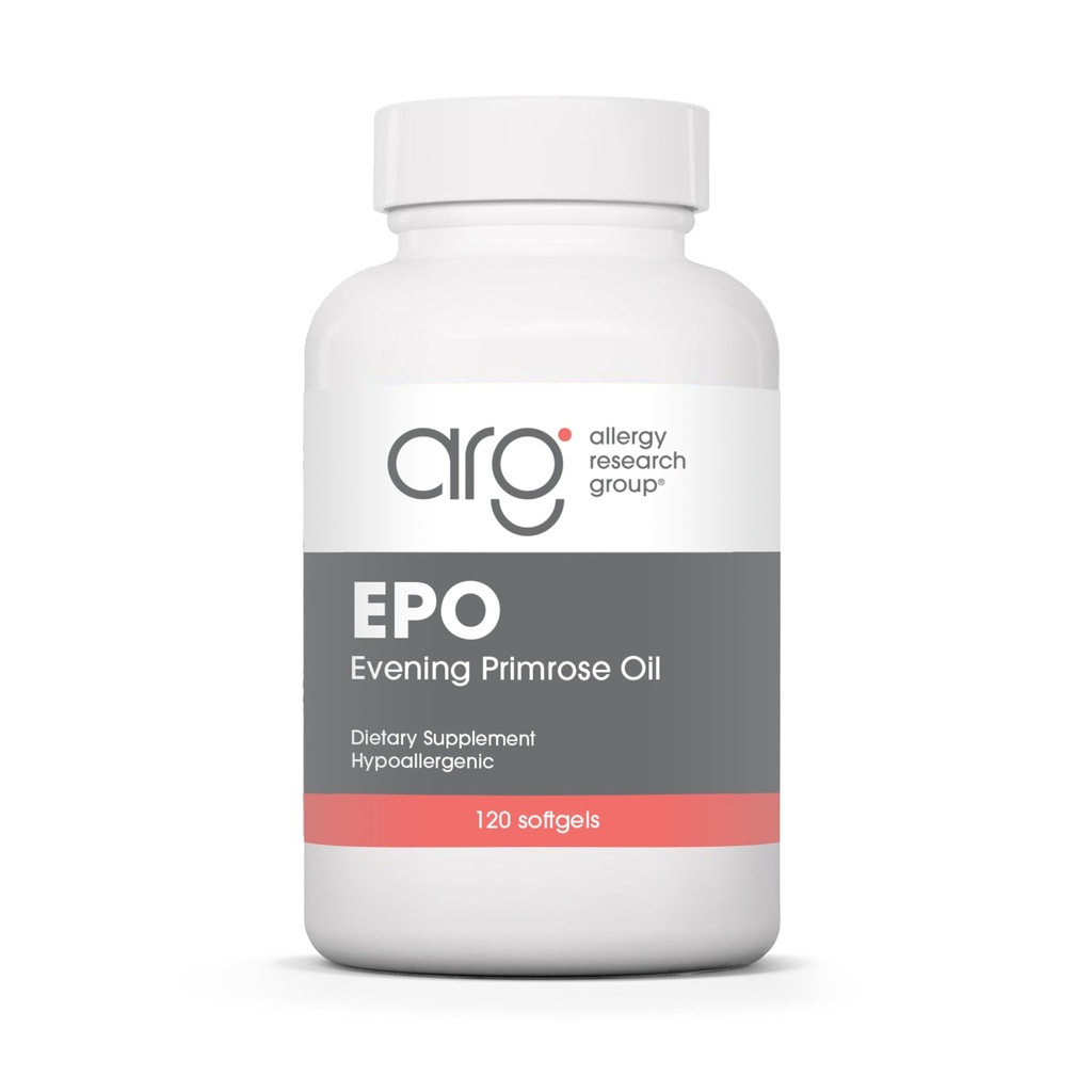 Allergy Research Group EPO - Evening Primrose Oil for Men & Women, for Dry Eyes, אומגה-6, GLA Gamma-Linolenic Acid, 500 מ"ג - 120 ספירה