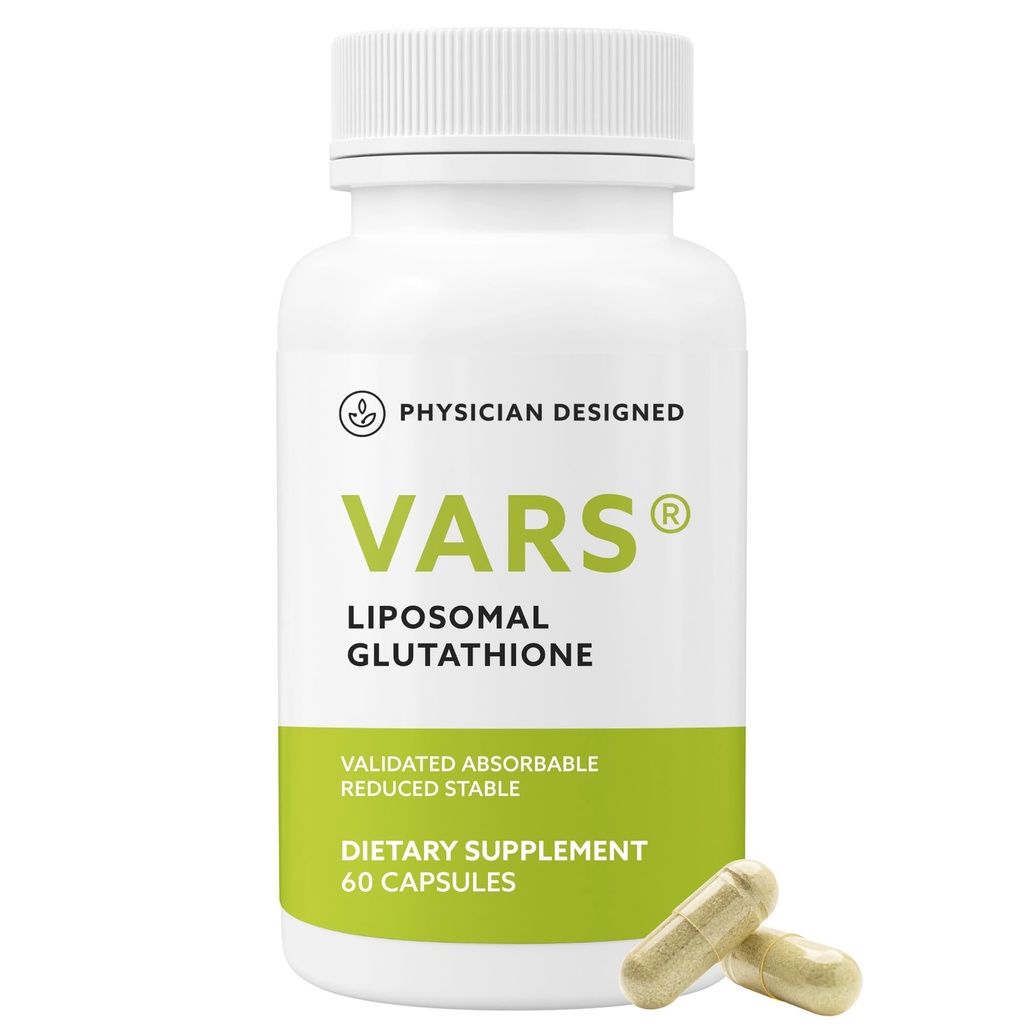 Physician עיצב VARS Liposomal Glutathione קפסולות - פטנט על Antioxidant נוזל דיאטה תוספת, Anti-Aging, Detoxification, Fortify Immune System, Energy Management Skin Brighting, 60 ספירה
