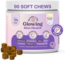 Bundle x Joy Glowing Skin and Coat Supplement for Dogs, 90 Soft Chews, Probiotics for Dogs with Colostrum, Omega 3 Fatty Acids, Salmon Oil, and Turmeric, Supports Seasonal Allergies & Itchiness