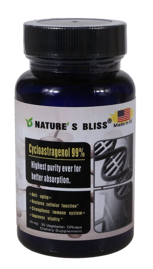 Absblis Cycloastragenol 25 מ"ג 99%, תוספי Telomere, Astragalus Root Extract, Anti Aging תוסף, המיוצר בארה"ב, Immunity Boost, Stomach Acid מוגן, Super Absorption, 30 קפסולות.