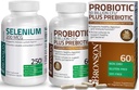 ברוונסון פרוביוטיקה 50 מיליארד CFU + Prebiotic עם Apple Polyphenols & Pineapple פירות לחלץ + Selenium 200 Mcg עבור מערכת החיסון, Thyroid, Prostate ובריאות הלב