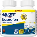 Equate Ibuprofen Tablet, 200 מ"ג, Twin Pack, 500 Count