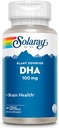 SOLAרי DHA תוספי 100 מ"ג - D H A אומגה 3 Fatty Acids עבור תמיכה בריאות, Prenatal DHA אומגה 3 תוסף - צמח שמקורו שמן Algae - 60 יום ערבות, 60 משרתות, 60 Softgels טבעונית