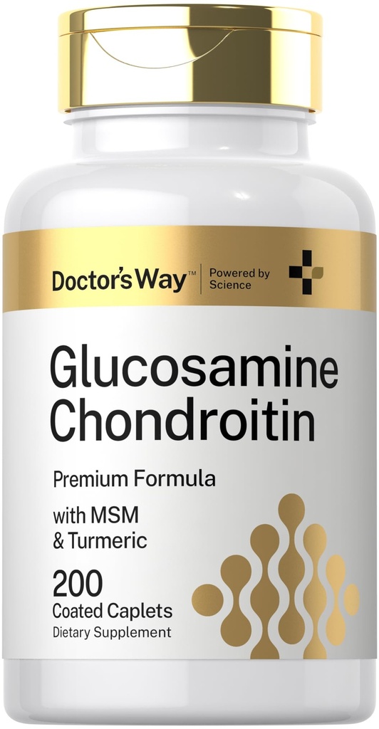 דרכו של הדוקטור Glucosamine Chondroitin MSM Turmeric | 200 Caplets | Advanced Support Complex