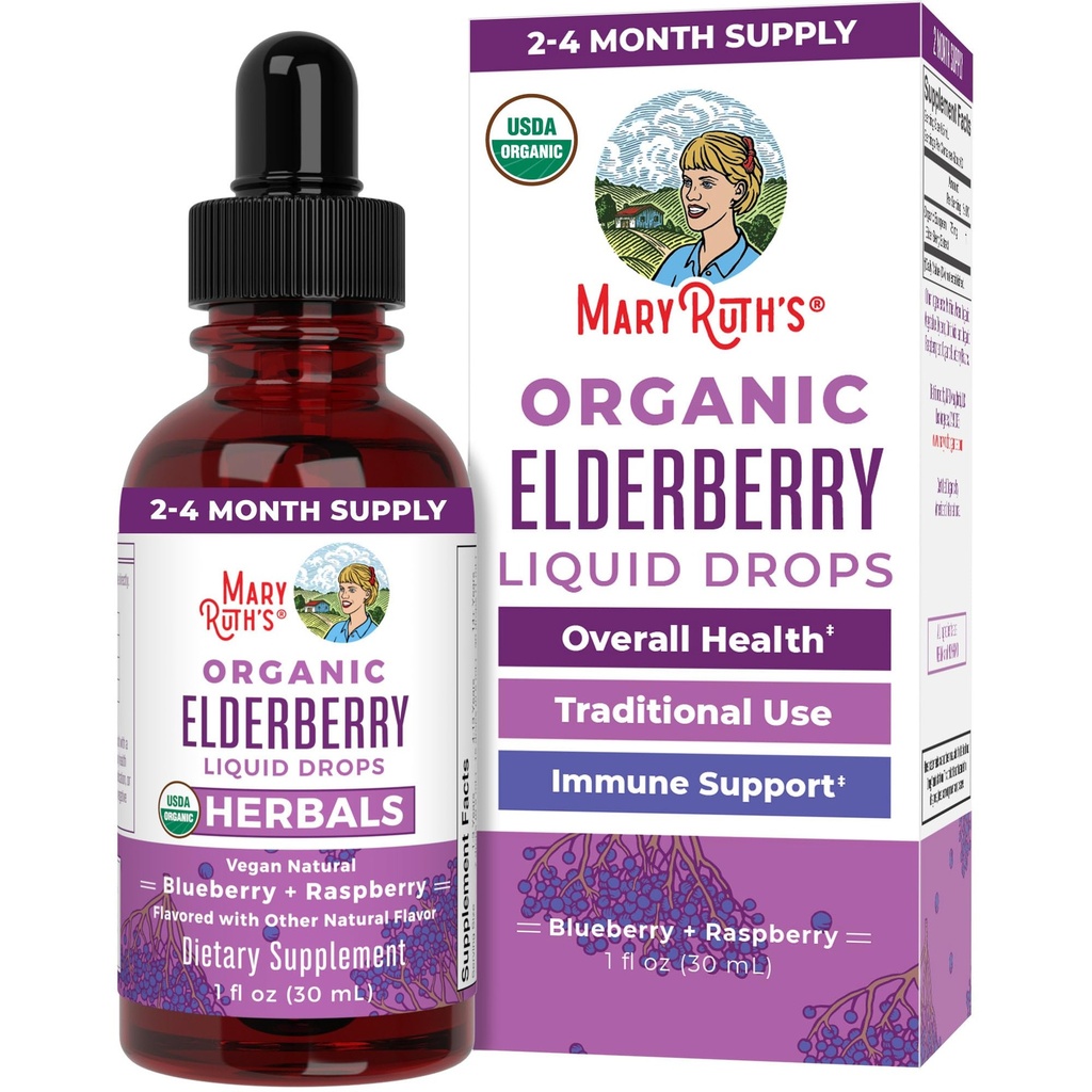 MaryRuth Organics Elderberry Syrup | USDA אורגני | Sugar Free Immune Support Supplement for Adults & Kids, Ages 1