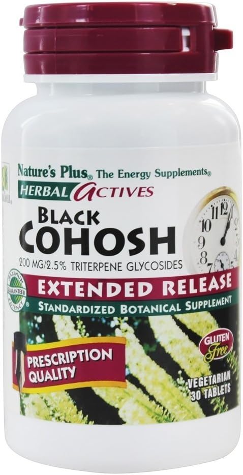 Nature's Plus Black Cohosh E/R 200 מ"ג טבליות, 30 Count