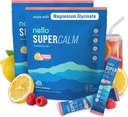 Nello Supercalm אבקת שתייה Mix, Raspberryade, L Theanine, Ksm-66 Ashwgandha, Magnesium Glycinate, ויטמין D 3, תוספי מזון להרגעה ומקד, No Sugar, non GMO, On The Go, (2-Pack)