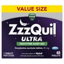 ZzzQuil ULTRA, Sleep Aid, Doxylamine Succinate 25 מ"ג, Sleep Aids for Adults, Nighttime Sleep Aid, 48 טבליות