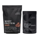 מחקר ספורט ® Creatine Monohydrate (1.1 LBS) וחלבון שוקולד הולנדי Whey (5.42 LBS), דינמי Duo עבור Lean שריר בניין, שיפור ביצועים ועוצמה ועבודה