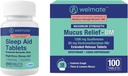 WeLMATE Cold & Flu Nighttime הקלה Bundle: Mucus Relief DM 1200 מ"ג Guaifenesin & 60mg DXM (100 Ct) עבור Cough & Communityestion Relief + Doxylamine Succinate 25 מ"ג Sleep Aid (200 טבליות)