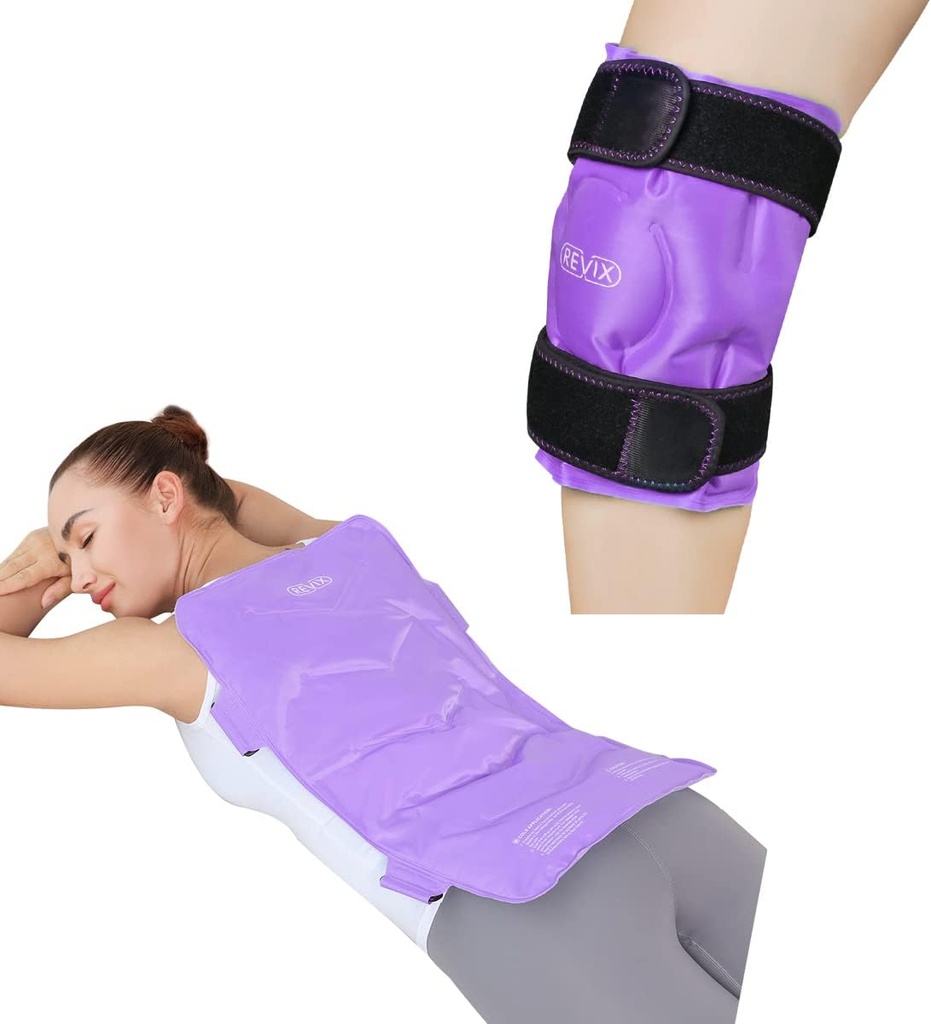 REVIX Knee Ice Pack for Injuries Reusable ו-Extra Large Gel Cold Pack for Full Back Pain Relief