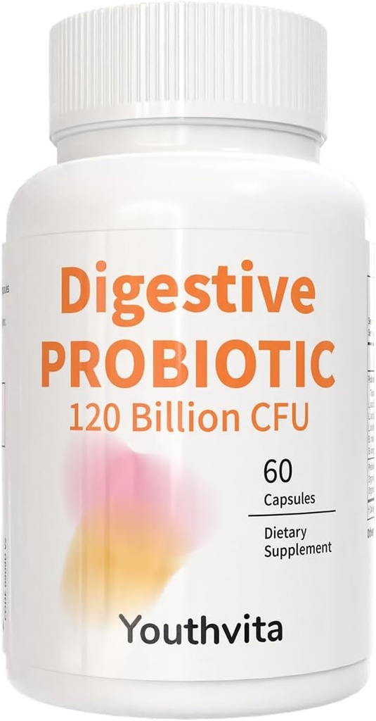 פרוביוטיקה עם Prebiotics, 120 מיליארד CFU, עבור תמיכה בריאות וחשיפה, פרוביוטיקה לנשים וגברים, 60 קפסולות