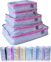 MUMI Packing Cubes - 5Piece Compression Packing Cubes for Travel, Luggage מארגנת for Suitcases, Carry-On Bags, תרמילים ו- Duffel Bags - Space-Saving Travel Essentials - פינק