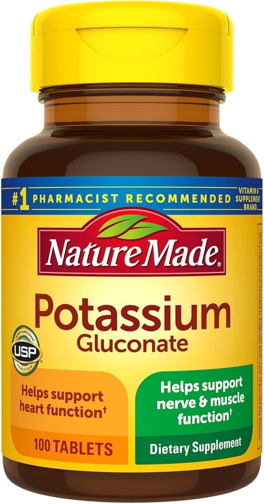 Nature Made Potassium Gluconate 550 מ"ג, 100 טבליות (Pack of 5)