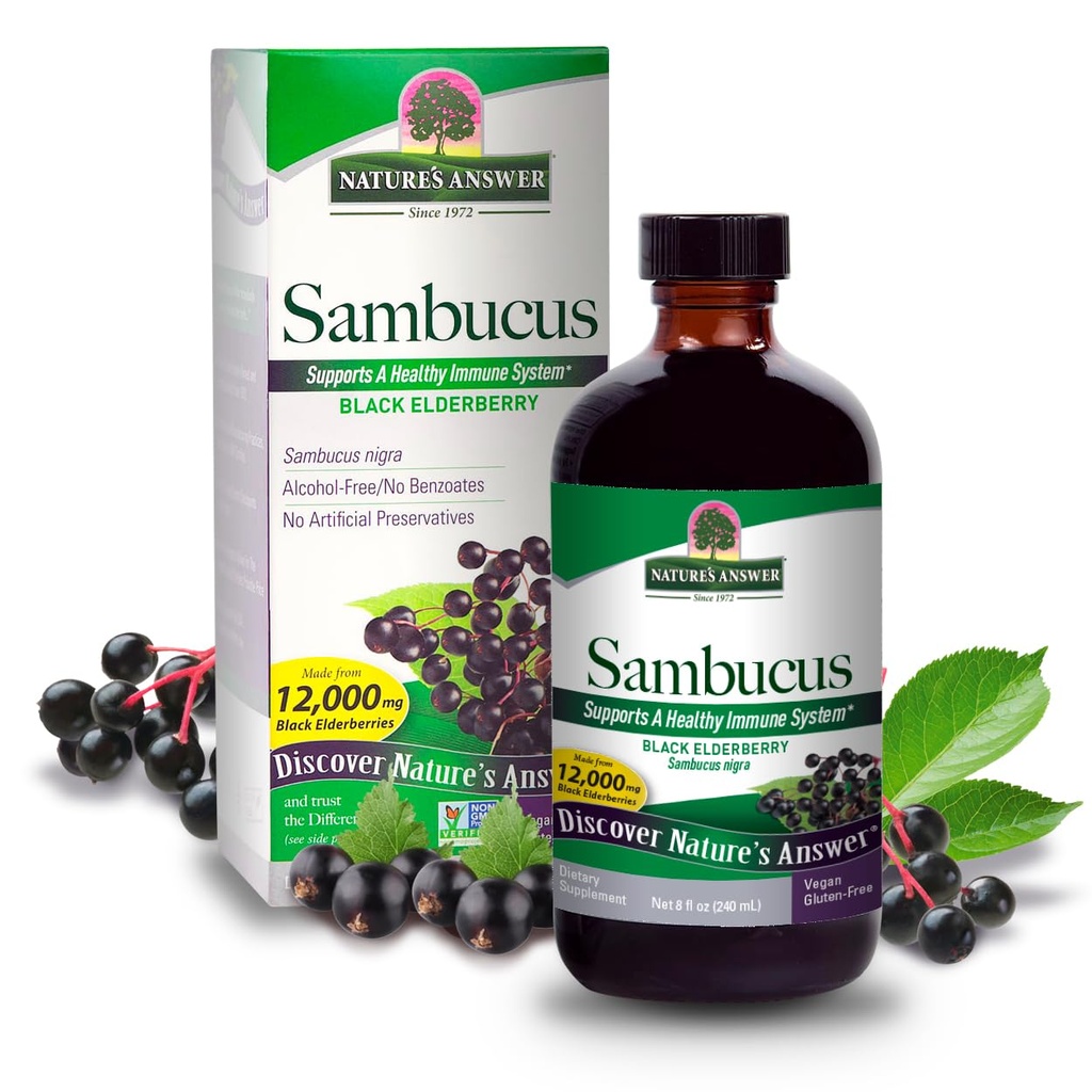 תשובתו של הטבע Sambucus Elder ברי לחלץ סירופ 8 Ounce ( 3 Pack) | Daily Immune Support; ארוז עם אנטי-oxidants