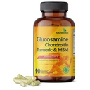 Futurebiotics Glucosamine Chondroitin Turmeric & MSM מתקדם פורמולה משותפת, תומך מפרקים בריאים ניידות - non-GMO, 90 קפסולות