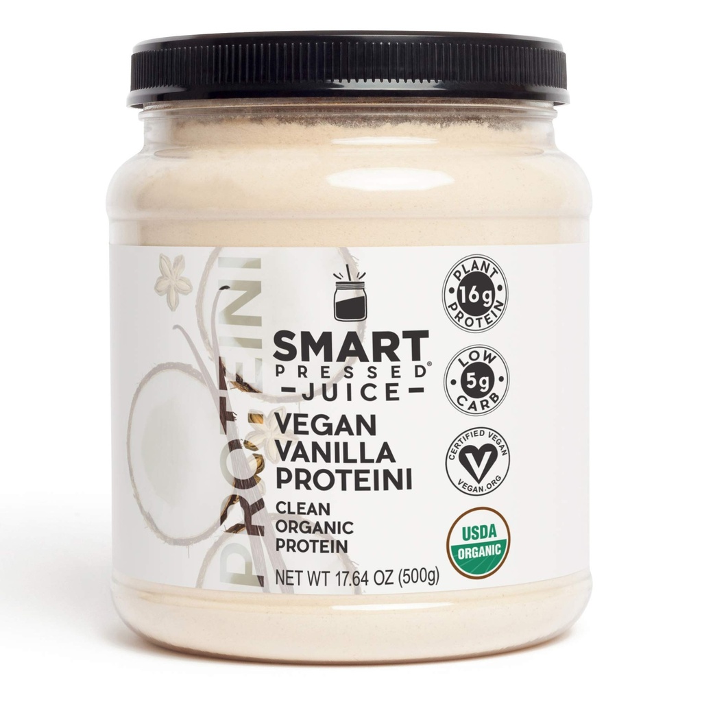 SMART Pressed Juice Vanilla Proteini | Premium Organic Plant-מבוסס אבקה | ניקוי Lean Protein Shake | Best Detox Smoothie No Fillers | Keto Friendly | Made in the USA