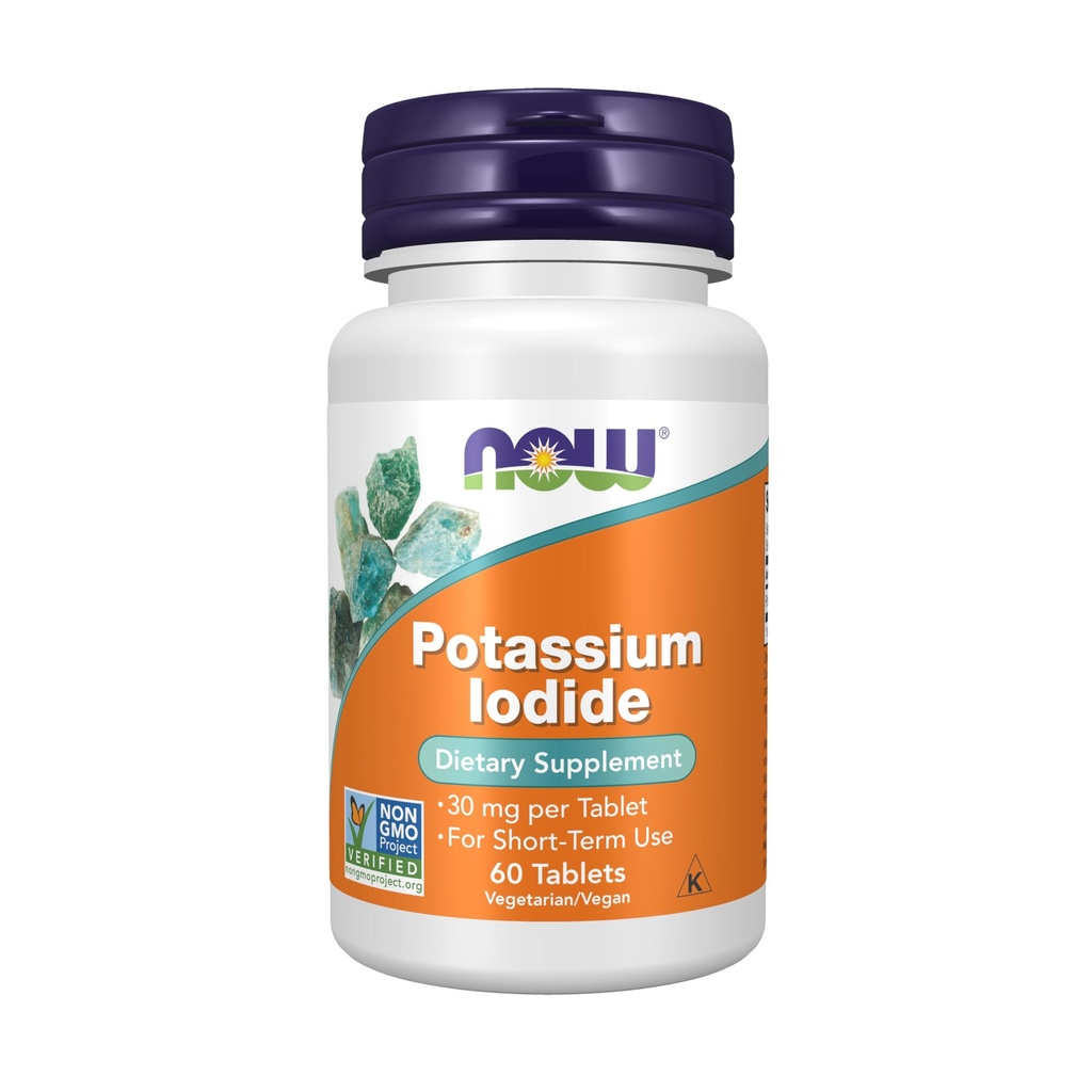 תוספי מזון עכשיו, Potassium Iodide 30 מ"ג, פרויקט Non-GMO מאומת, תוספי תזונה, 60 טבליות