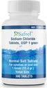 ספאל Sodium Chloride Tablet 1 gm, USP | טבליות מלח נורמלי (15.4gr.) | אלקטרוליטים Replenisher hydrotion drink (300 Count (Pack of 1)