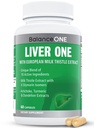 Balance One Liver Support Supplement with Milk Thistle Extract, Dandelion Root & Molybdenum - Natural Liver Cleanse, Fix & Detox for Men & Women - קפסולות טבעוניות, 1 חודשים אספקה - Liver One