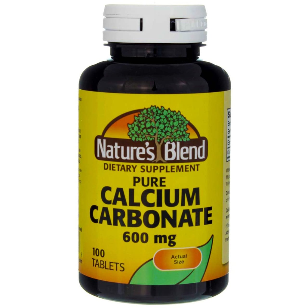 כדור הארץ Calcium Carbonate 600mg Tablet 100 ct (חבילה של 2)