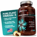 OmniBiotics Vegan אומגה 3 DHA EPA תוסף MD-Certified Prenatal תוספת עם 8X יותר DHA מאשר שמן קריל, שמן דגים חינם, non-GMO - 60 קפסולות טבעוניות