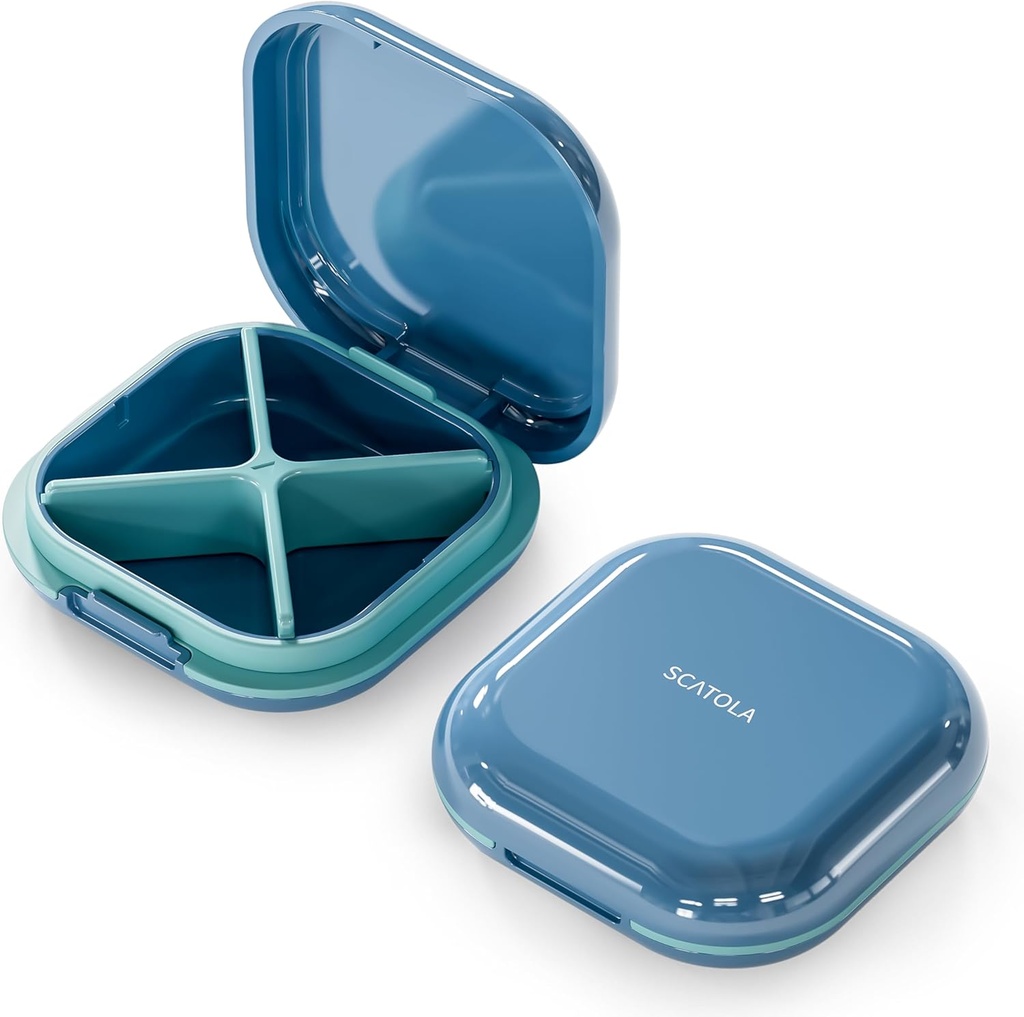 Small Pill Case, Travel Pill Box, Portable PillPSKer, Pill Container for Pocket 4 השוואתיות, Dailyקומפקטי Travel Medicine Holder for ויטמינים תרופות (כחול)