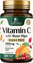 ויטמין C Chewable 1000 מ"ג - תוספת עוצמה Antioxidants for Powerful Immune Support w/Vitamin C & Rose HIPS - תוספי VIT C Chews, Natural Orange Flavor, טבעוני, non-GMO - 120 טבליות
