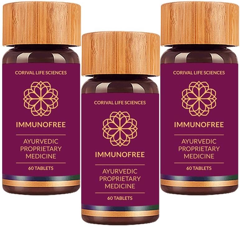 Biogetica Immunofree Herbal תוסף עבור Immune Support - תערובת טבעית של Tulsi, Kalmegh, Yashtimadhu & Giloy עבור Immune Boost - 100% טבעוני - 60 טבליות-חבילה של 3 3